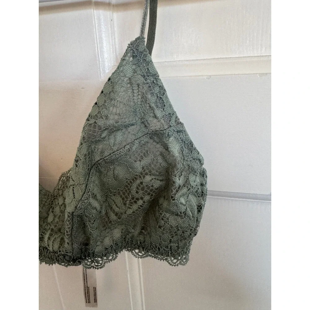 Free People Mya sage green lace bralette size medium